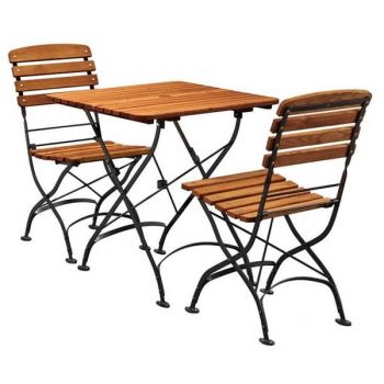 Cannes Outdoor Bistro Table & Chairs Set - Black Non Wood