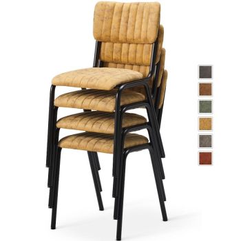 Bourbon Rustic Upholstered Stacking Chairs for Coffee Shops and Commercial Dining