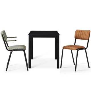 Bourbon Set - Dining Chairs with Square Ultratop Dining Table