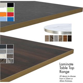 Custom Made Premium Laminate Table Tops - 25mm Thick - Edge Colours