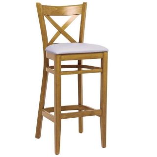 Cross Veneer / Upholstered Seat High Stools