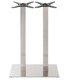Carlton-D Twin Brushed Chrome Bar Table Bases