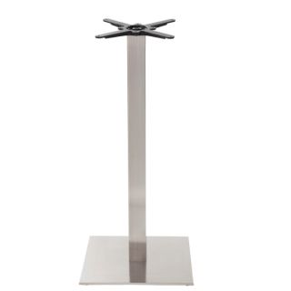 Custom Height Brushed Chrome Tall Bar Table Bases