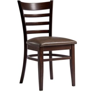 Rosso Wooden Restaurant Chairs - Wenge / Brown Upholstered Seat