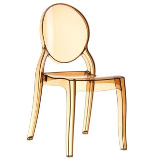 Eli Transparent Side Chairs - Transparent Amber-Outdoor stacking chairs
