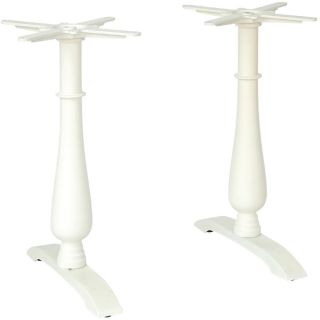 Liber Double Pedestal Cast Iron Table Legs - Cream