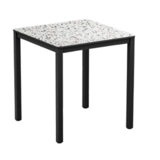 Ext Complete Tables: Mixed Terrazzo Square Outdoor Dining Table