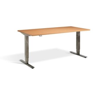 LA Forge Industrial Vintage Finish Height Adjustable Table