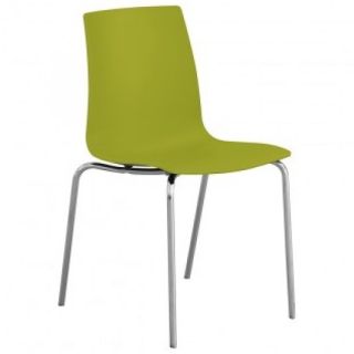 Stanza Chrome / Poly Italian Chairs - Red, Green, White, Blue, Black.