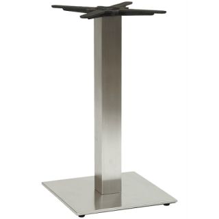 Horizon Square Dining Table Base - Brushed Chrome