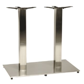 Horizon Twin Dining Table Base - Brushed Chrome