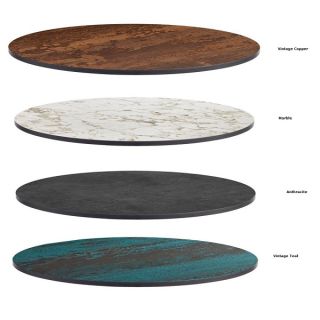 Quartzite Compact In / Outdoor Table Top - 600mm Dia Round - Reclaimed Beach Hut Tops - Laminated