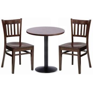 Rica Coffee Shop Tables & Chairs Set - Dark Wood