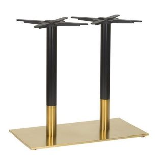Midas Black / Brass Rectangular Twin Pedestal Table Base