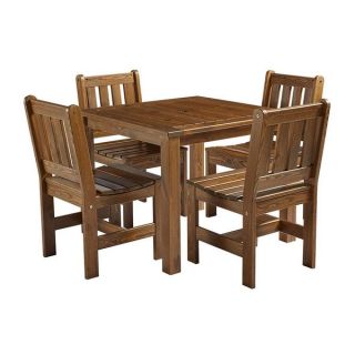 Malmo Wooden Outdoor Pub Dining Table & Chairs Set