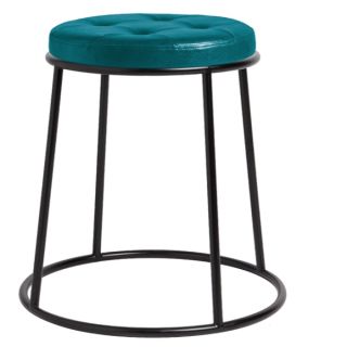 Max 45 Low Stools Industrial Style- Vintage Teal Faux Leather seat