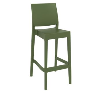 Maya 75 Stacking High Stools - Olive Green