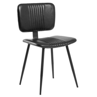 Opel Side Chair - Leather - Black