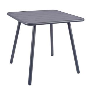 Prague Vintage Outdoor Dining Table 700mm Round - Aluminium / Teak Slats