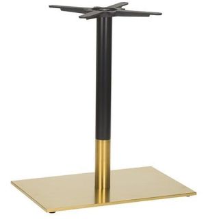 Midas Rectangular Single Pedestal Table Base - Black/Brass