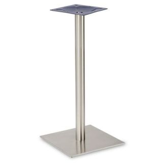 Profile Brushed Steel Large Square Bar Table Base - Round Column