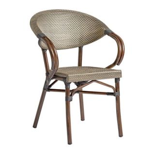 Panda Outdoor Arm Chair - Black - White - Weave