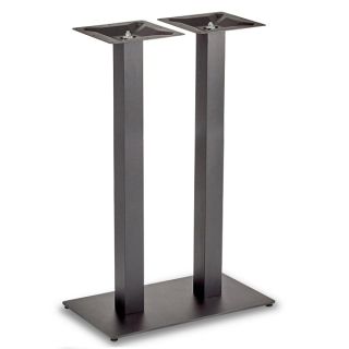 Flat Profile Twin Poseur Bar Table Legs in Black Steel - Robust & Elegant