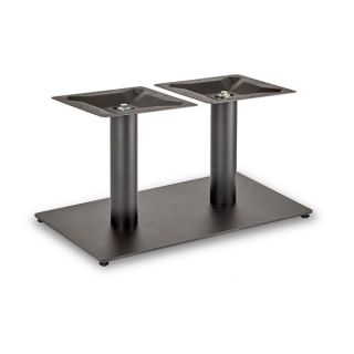 Flat Profile Twin Pedestal Black Table Legs in Black Steel - Robust & Elegant