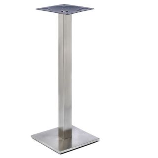 Flat Profile Small Square Bar Table Bases in Brushed Stainless Steel