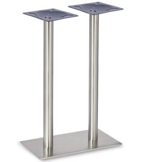Profile Brushed Steel Twin Bar Table Legs - Rnd Columns 344407