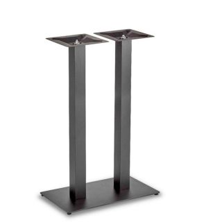 Flat Profile Large Rectangle Twin Kitchen Counter Table Legs in Black Steel - Robust & Elegant