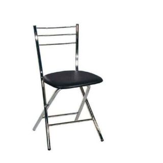Monaco Italian Folding Chairs - Black Seat / Chrome Frame
