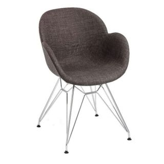 Shoreditch Armchairs N Chrome Frame—Upholstered Grey Fabric