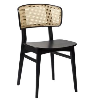 Sophia Matt Black Dining Chairs - Cane Back | Elegant and High End