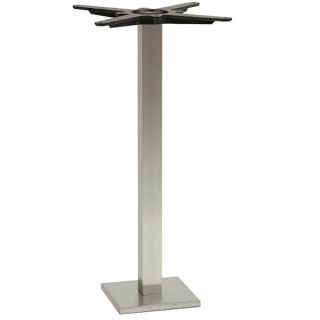 Slim Square Floor Fix Brushed Steel Dining Table Base