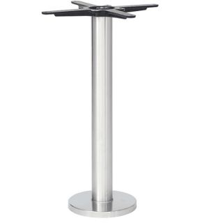 Slim Round Floor Fix Brushed Steel Dining Table Base
