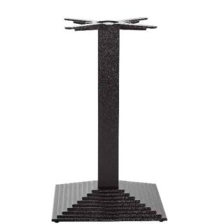 Heavy Duty Square Black Cast Iron Dining Table Bases with Step Design