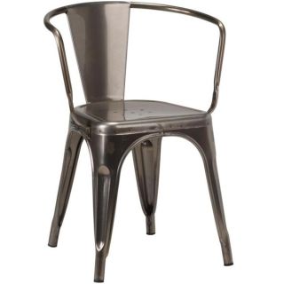 Tolix Style French Bistro Metal Chairs - Gun Metal