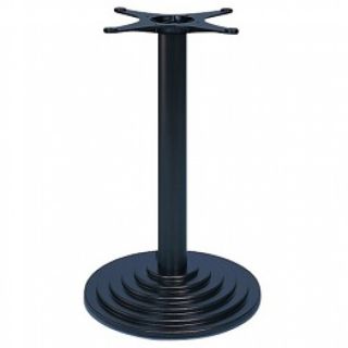 TB107 - Round Black Cast Iron Bar Table Bases with Step Design