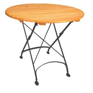 Terrace Folding Table 850 Dia Round - Acacia Top
