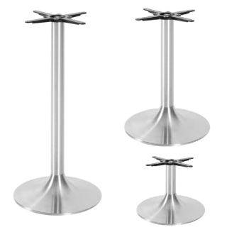 Trumpet Brushed Steel Round Table Base for Dining - Robust & Elegant