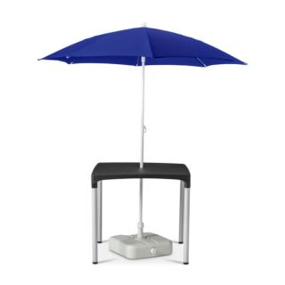Vibe Black Polypropylene Table with Aluminium Legs with Parasol