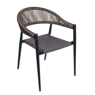 Vienna outdoor armchairs with black frame and bronze weave, ideal for stylish and comfortable patio seating.