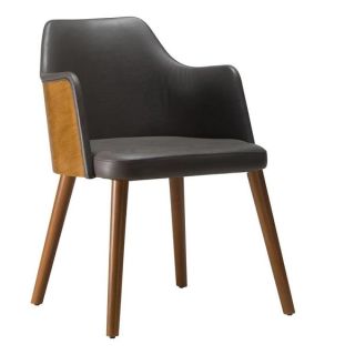 Wave Dining Chair with Arms and Onset Veneer Back