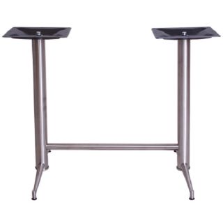 Zeus V2 Twin 4 Legs Brushed Steel Table Base